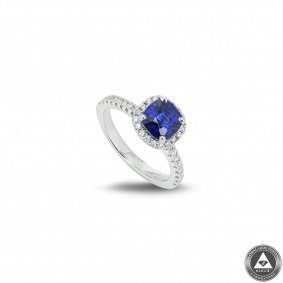 White Gold Sapphire and Diamond Ring